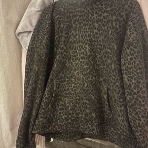 Hollister Leopard Print Fleece Hoodie